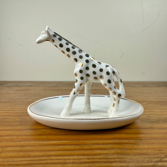 Anthropologie Giraffe Ring Dish | Gold Polka Dots | Trinket Holder - Picture 14 of 15